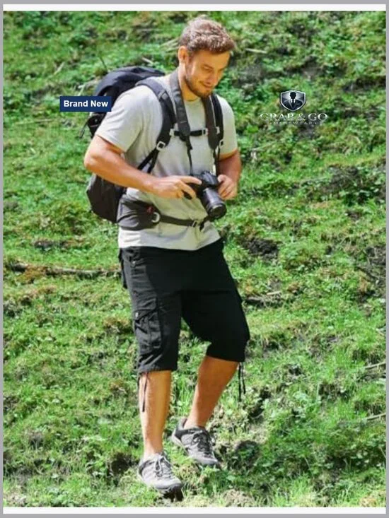 Men's Long Cargo Shorts Below Knee Relaxed Fit 6 Pockets Outdoor Casual - Picture 3 of 7